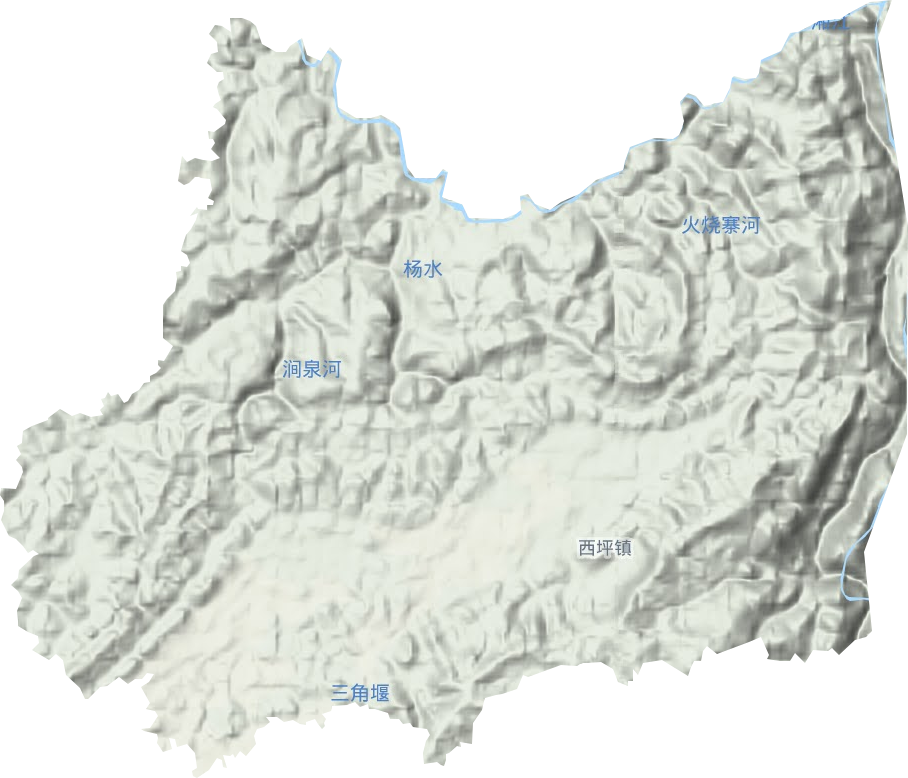 西坪镇地形地图