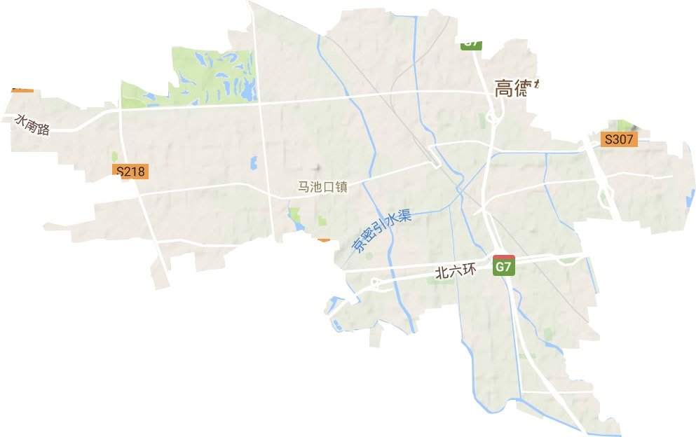 马池口地区办事处地形地图