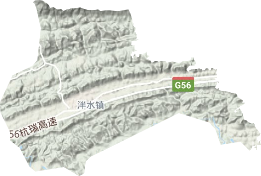 泮水镇地形地图