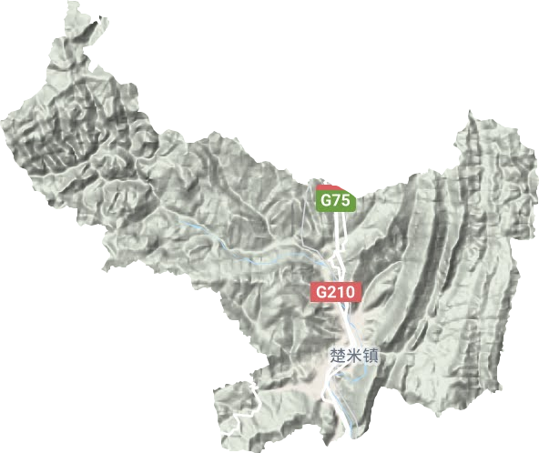 楚米镇地形地图