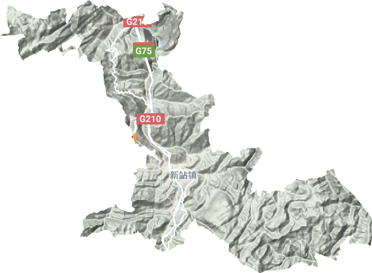 新站镇地形地图