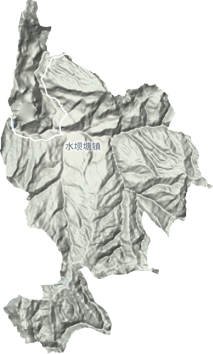 水坝塘镇地形地图