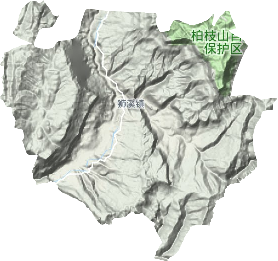 狮溪镇地形地图