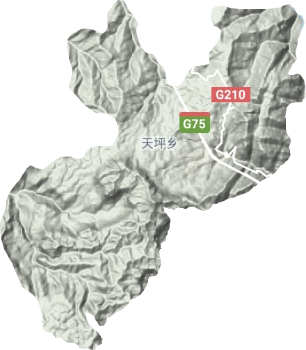 尧龙山镇地形地图