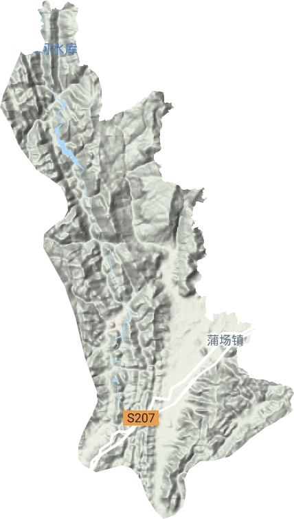 蒲场镇地形地图