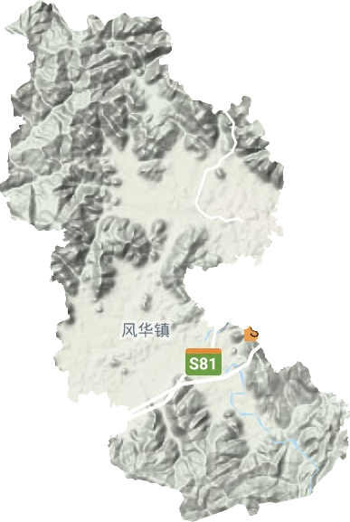 风华镇地形地图
