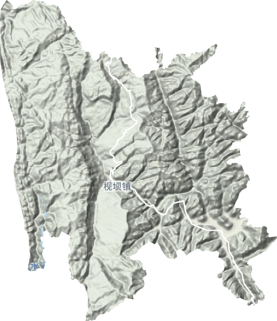 枧坝镇地形地图