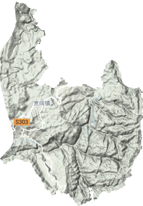 宽阔镇地形地图