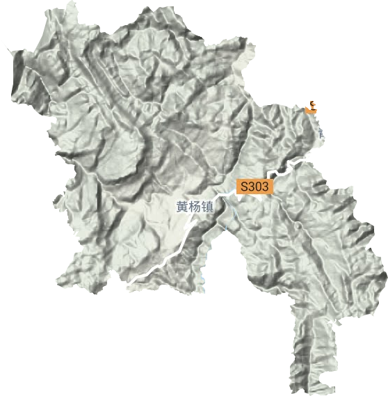 黄杨镇地形地图