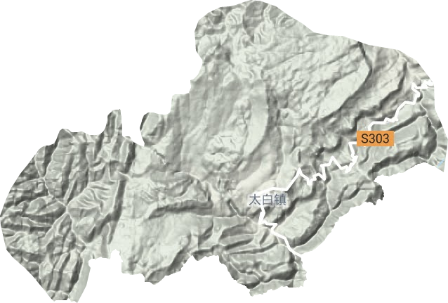 太白镇地形地图