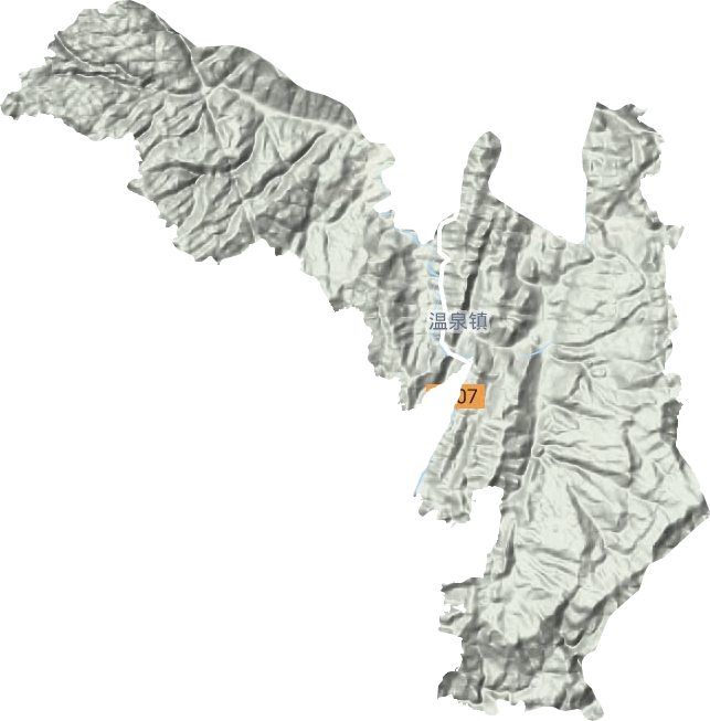 温泉镇地形地图