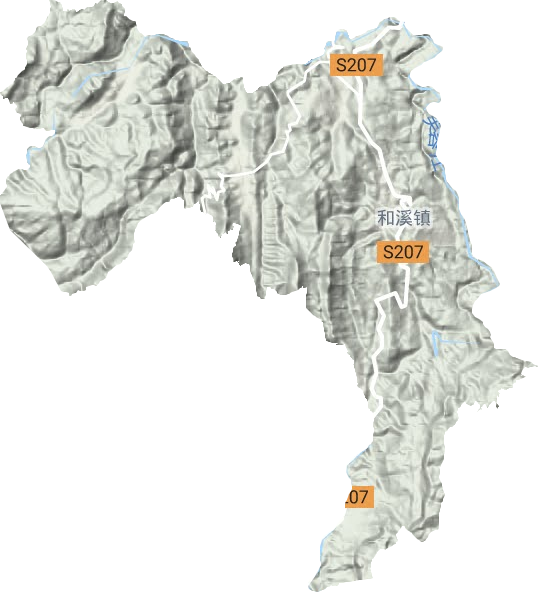 和溪镇地形地图