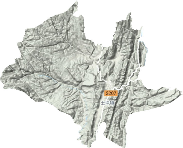 土坪镇地形地图