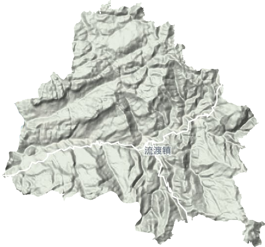 流渡镇地形地图