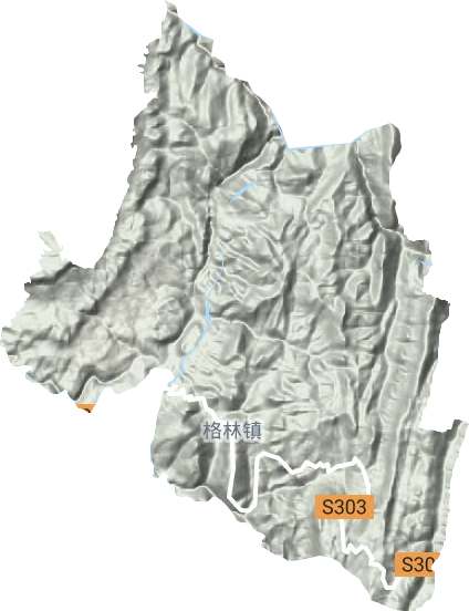 格林镇地形地图