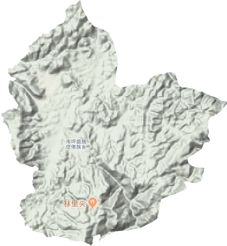 市坪苗族仡佬族乡地形地图