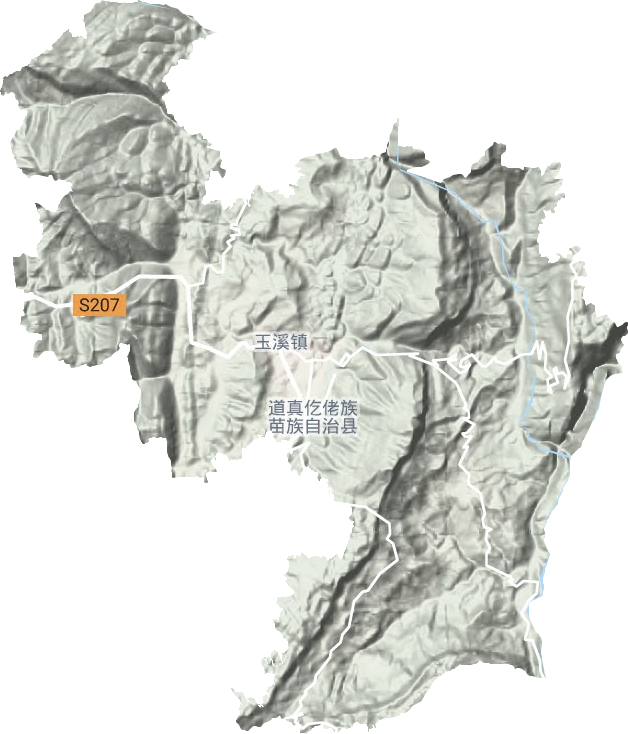 玉溪镇地形地图