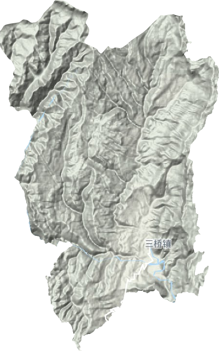 三桥镇地形地图