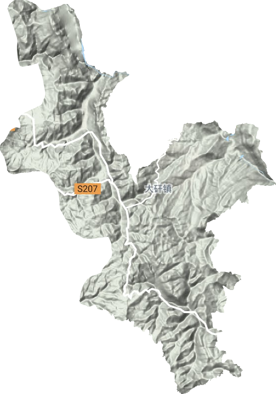 大磏镇地形地图