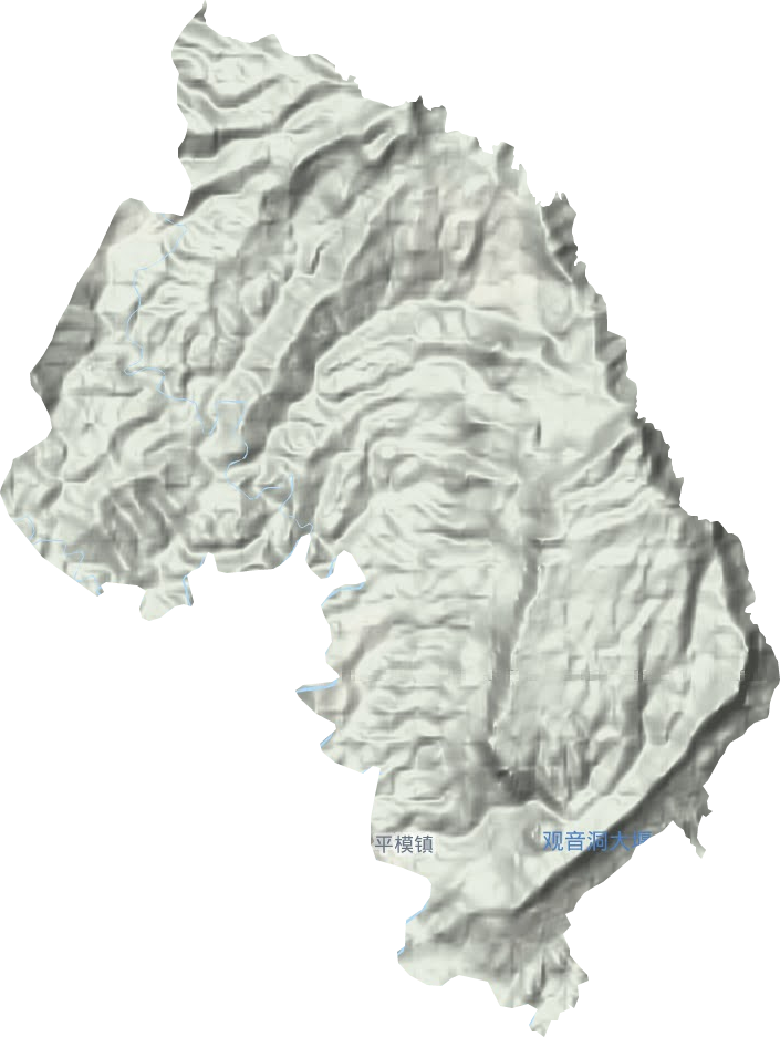 平模镇地形地图