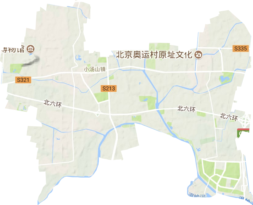 小汤山镇地形地图