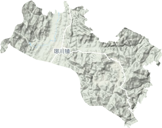 琊川镇地形地图