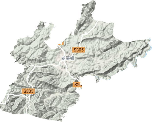 龙溪镇地形地图