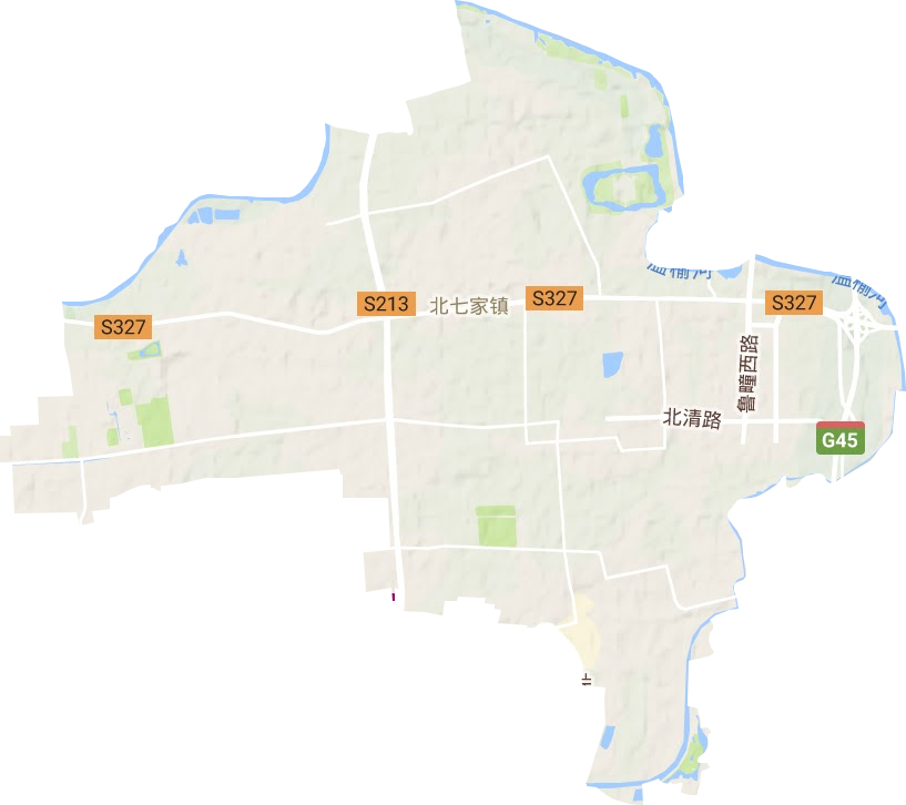 北七家镇地形地图