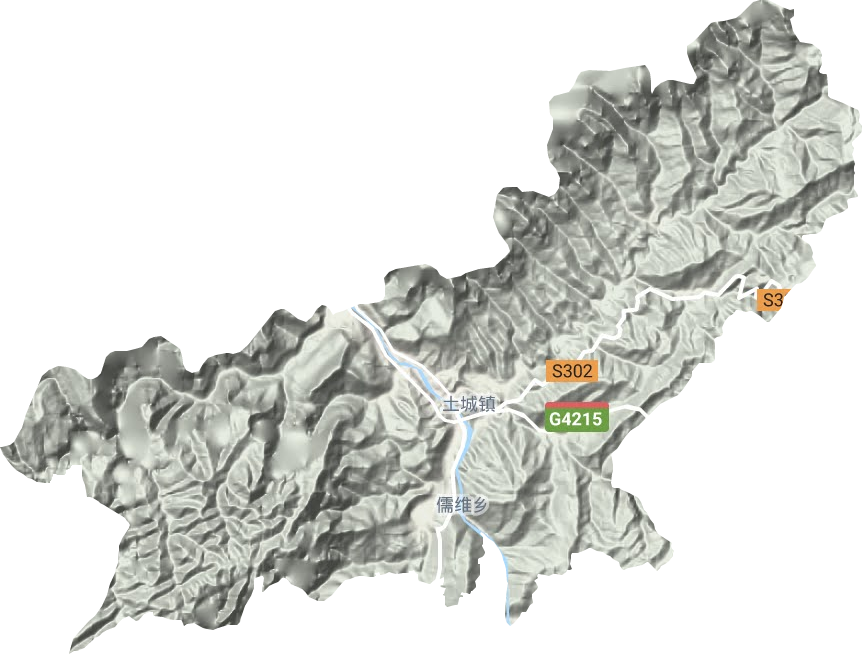 土城镇地形地图