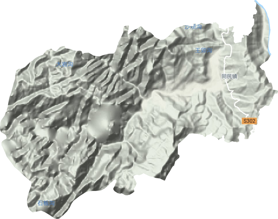 同民镇地形地图