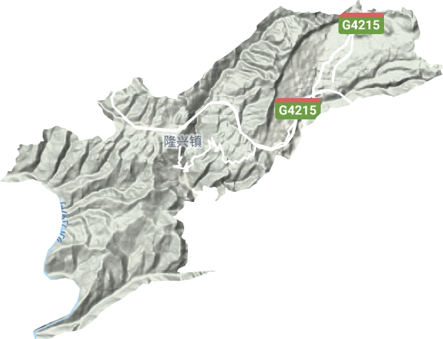 隆兴镇地形地图