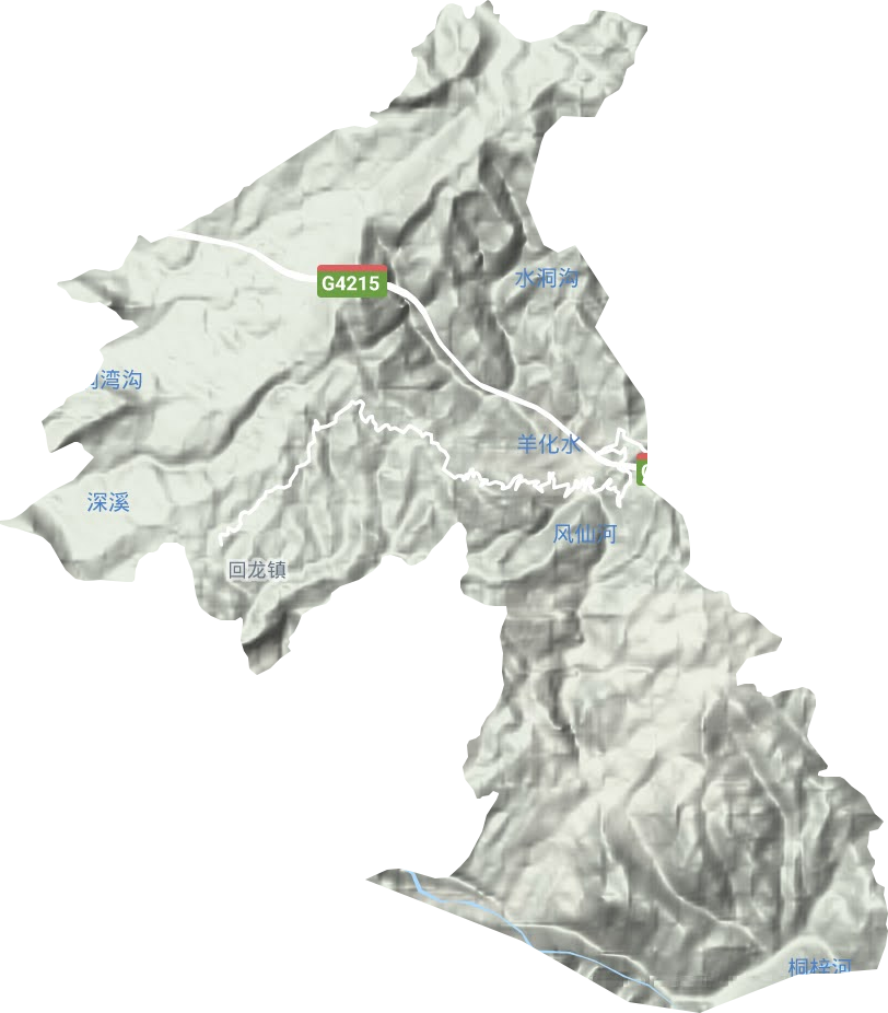 回龙镇地形地图