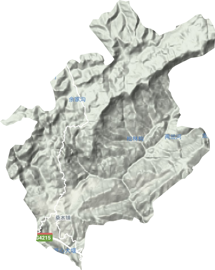 桑木镇地形地图
