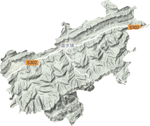 温水镇地形地图