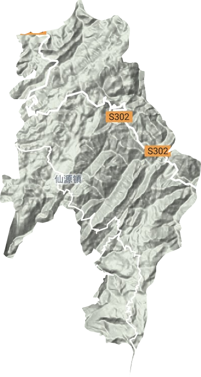 仙源镇地形地图