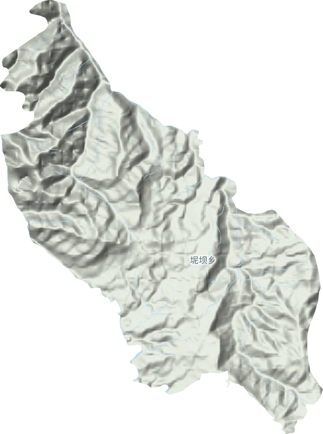 坭坝乡地形地图