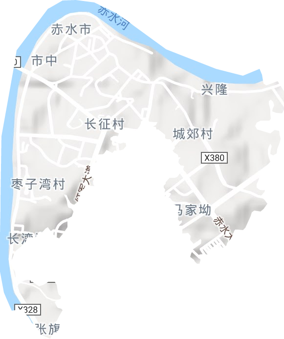 市中街道地形地图