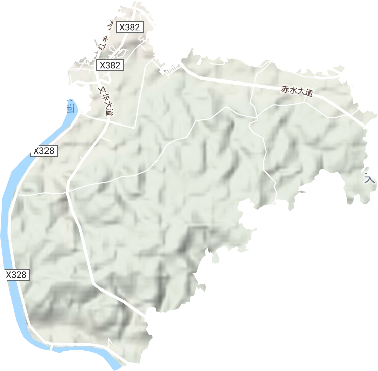文华街道地形地图