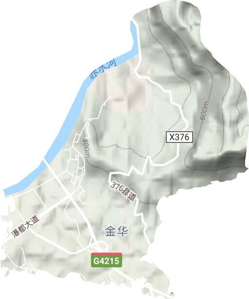 金华街道地形地图