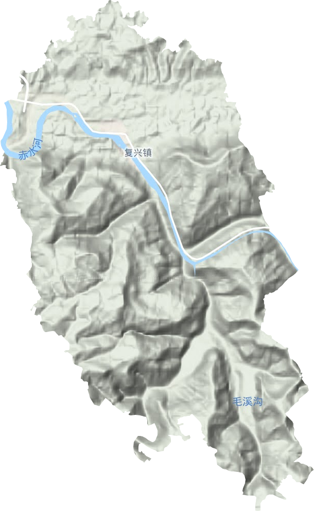 复兴镇地形地图