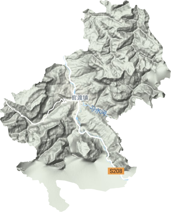 官渡镇地形地图
