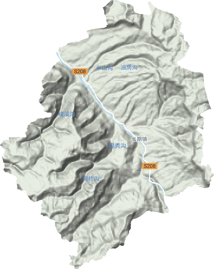 长期镇地形地图