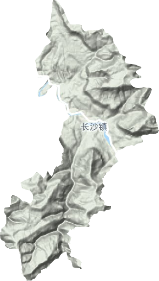 长沙镇地形地图