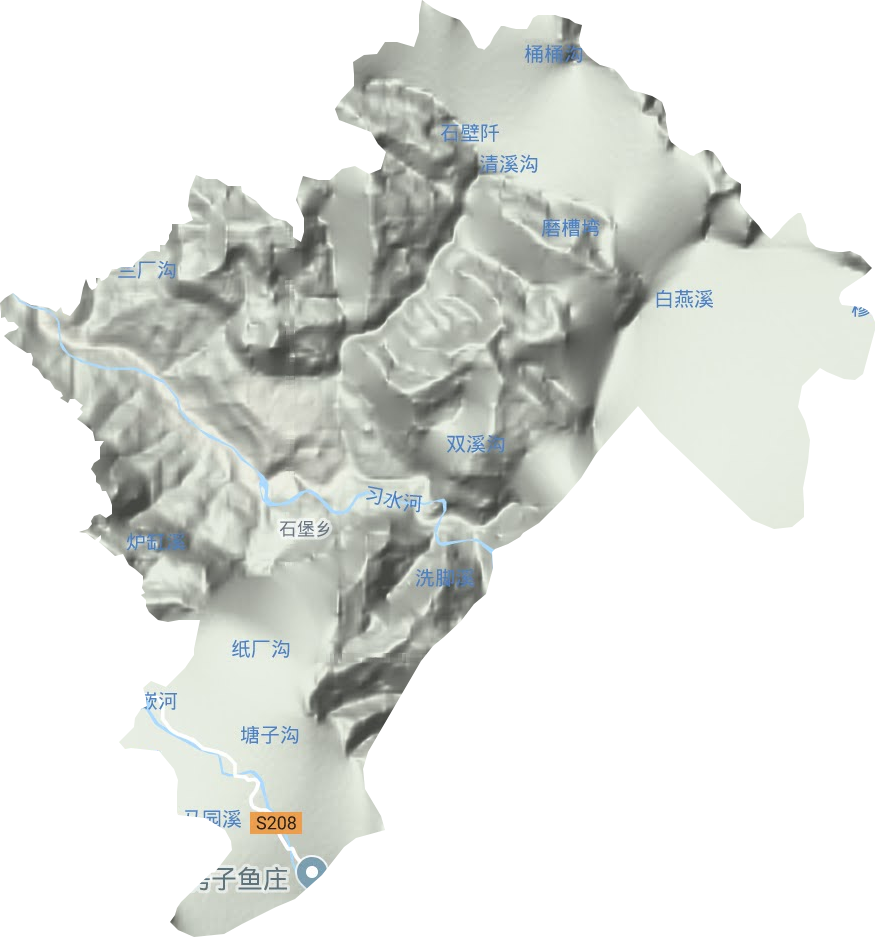 石堡乡地形地图