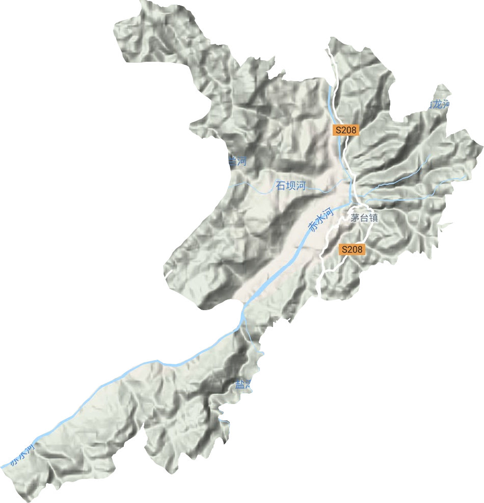 茅台镇地形地图