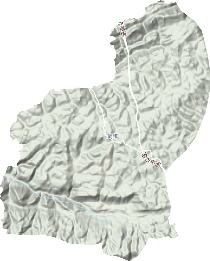 长岗镇地形地图