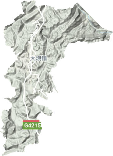大坝镇地形地图