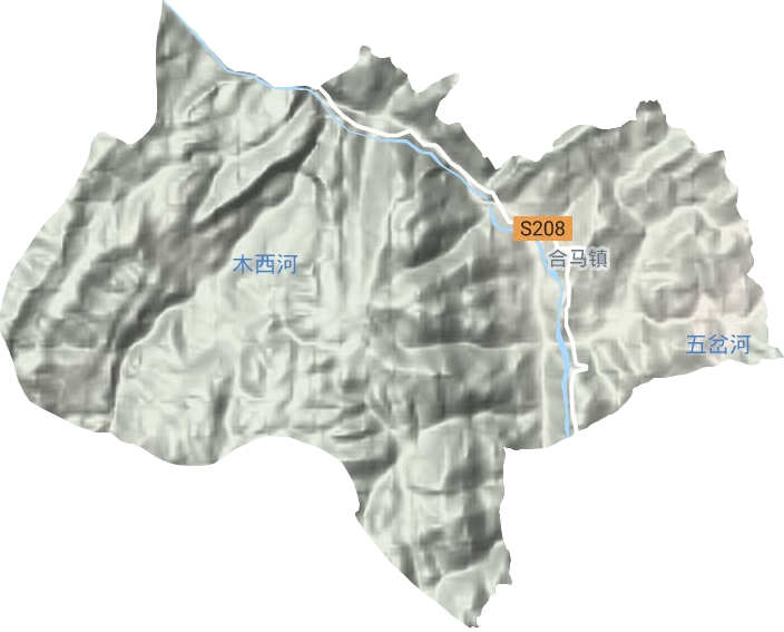 合马镇地形地图