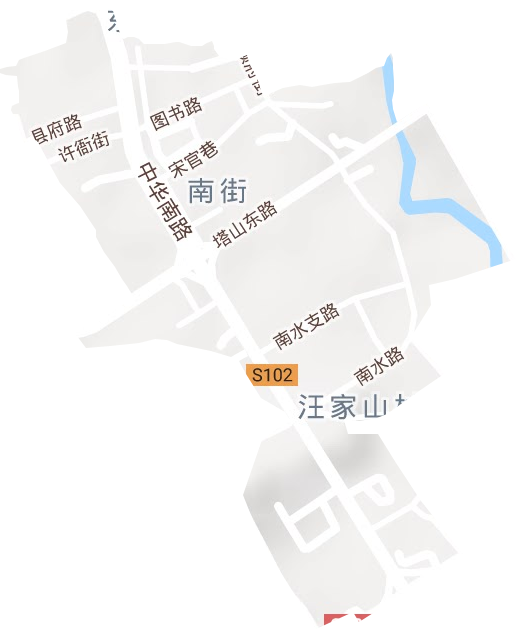 南街街道地形地图
