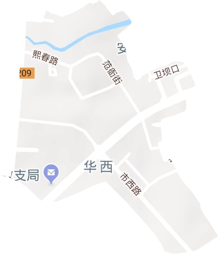 西街街道地形地图